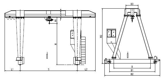 single-girder-gantry-crane-drawing