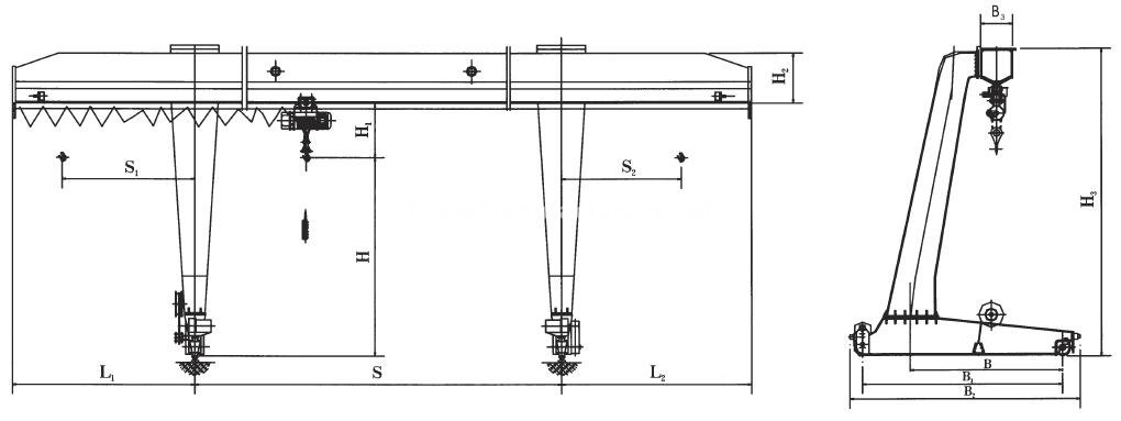 10 Ton Gantry Crane Specification - Single Girder Gantry Crane L Type