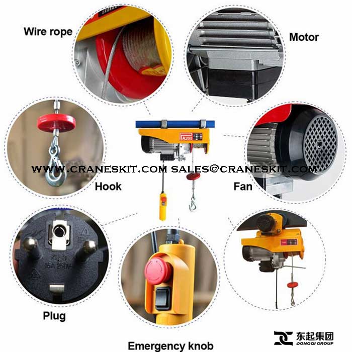 Structure composition of PA mini electric hoist