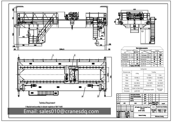 10-ton-double-girder-overhead-crane-drawing