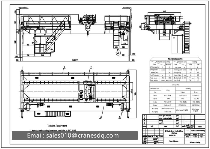 20-ton-double-girder-overhead-crane-drawing