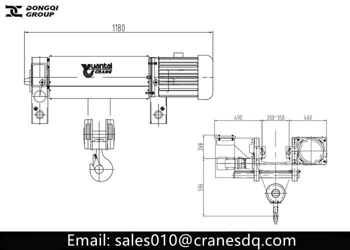 Low headroom electric hoist design drawing