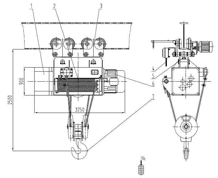 Electric hoist drawing for Dongqi’ client