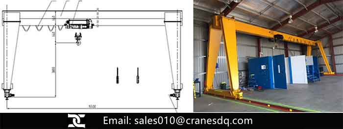 Single girder gantry crane drawings and installation in Australia