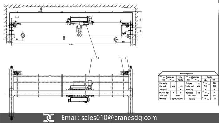 Overhead crane drawing for Pakistan crane project