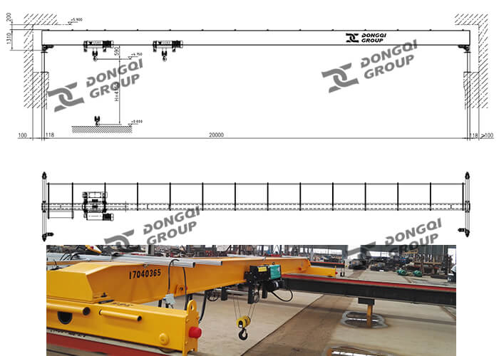 Single beam overhead crane design drawing