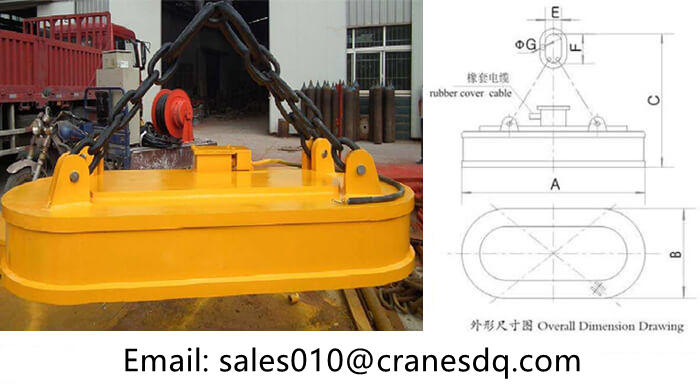 lifting electromagnet can load and unload steel scraps efficiently at narrow trunk-shaped container