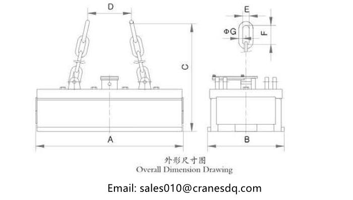 MW38 Series Lifting Electromagnet desgin drawing