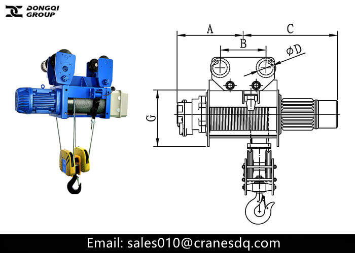 Wire rope hoist design drawing
