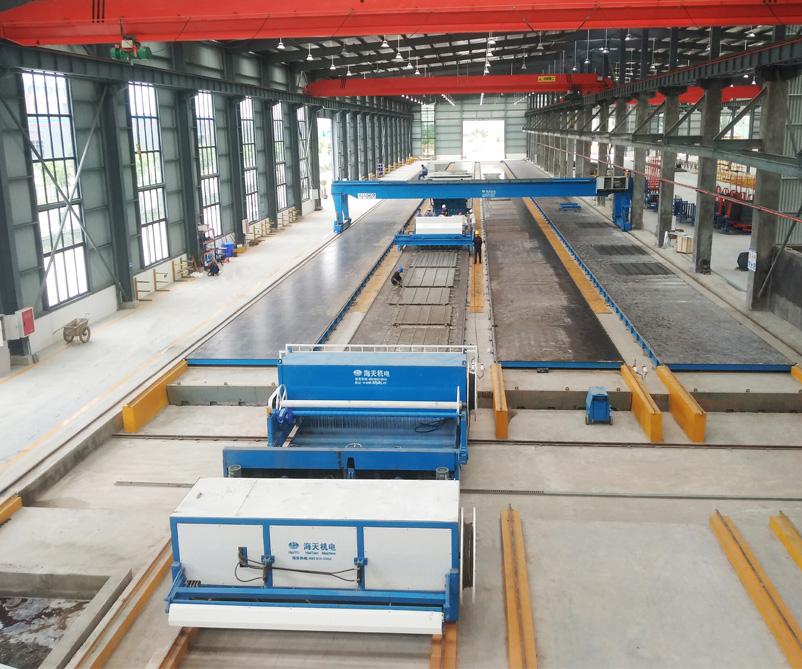 Overhead crane in prefabrication factory