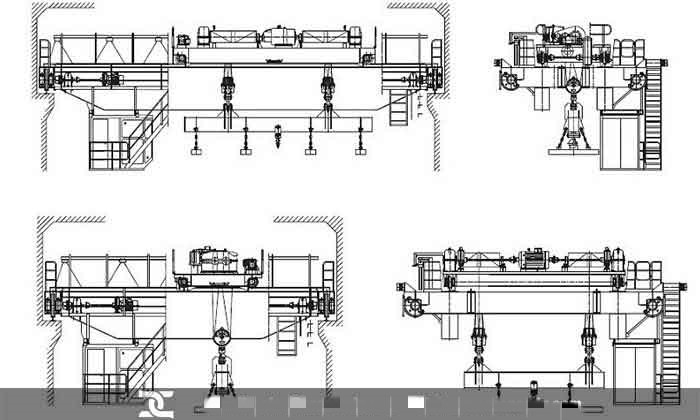 Carrier beam overhead crane drawing - Excellent crane supplier from China