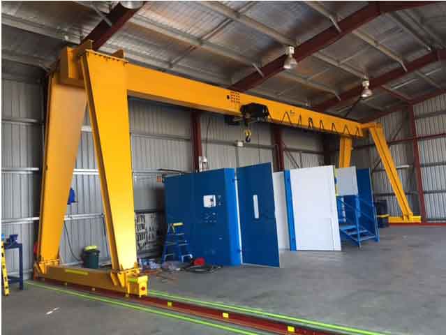 Single girder gantry crane in the warehouse