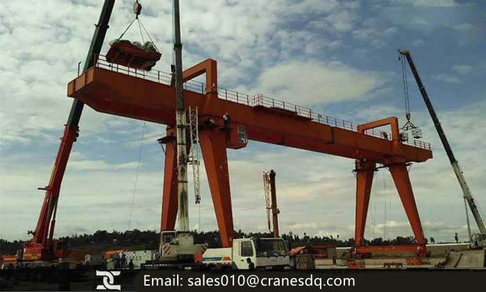 32 ton double girder gantry crane installation in Pakistan