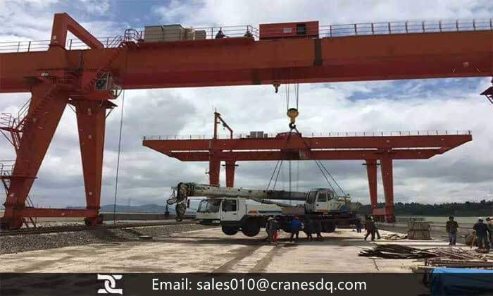 32 ton double girder gantry crane installation in Pakistan