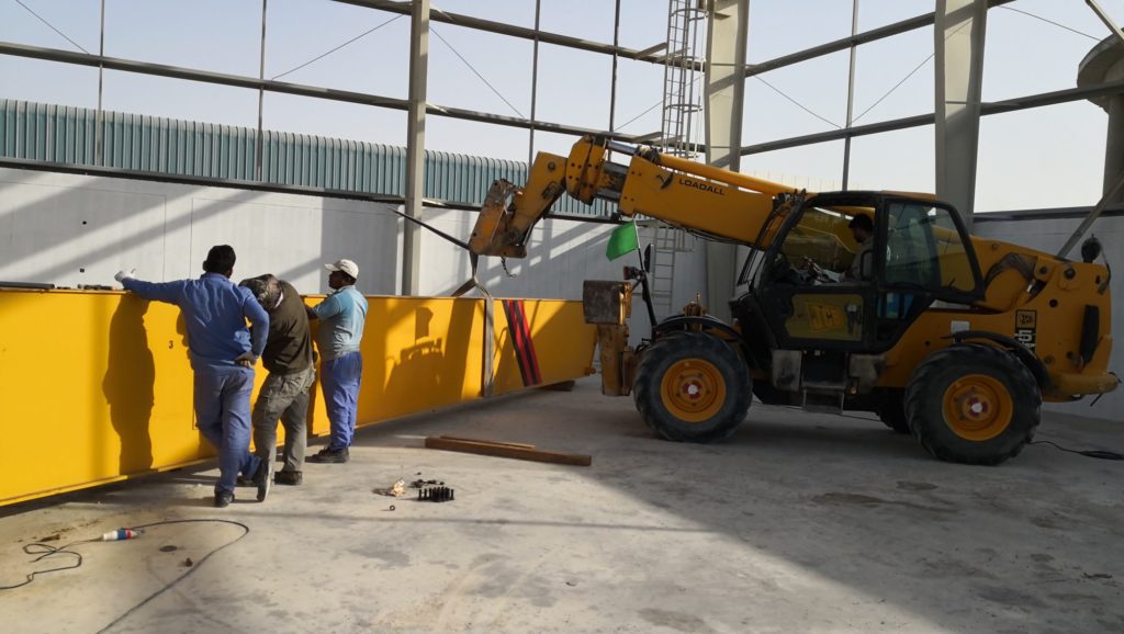 Overhead crane installation site in Kuwait