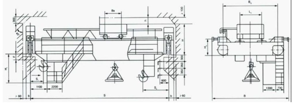 QC Electromagnetic Overhead Crane Design Drawing