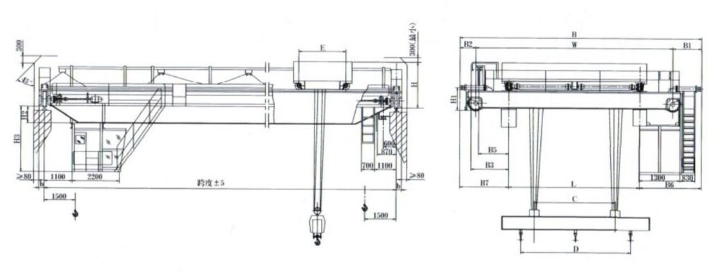 QG Overhead Crane with Carrier-beam Design Drawings