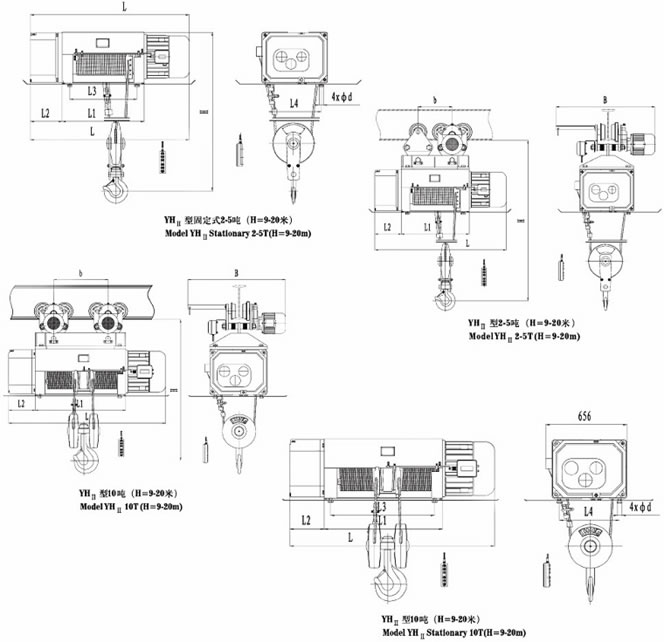 Drawing of metallurgical electric hoist