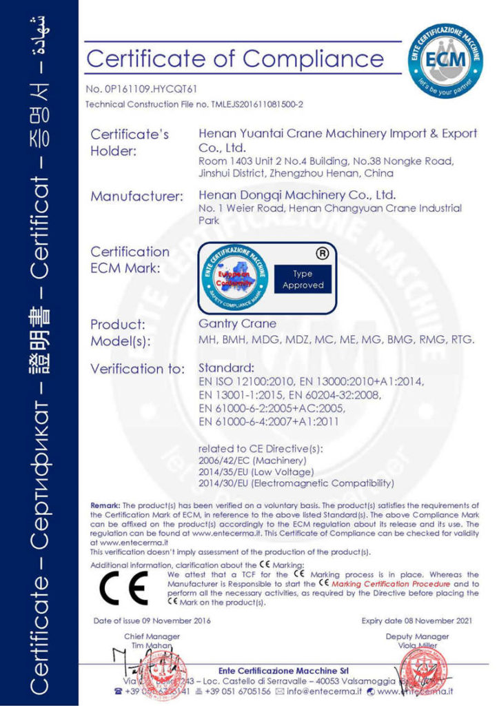 CE (ECM) Certifications
