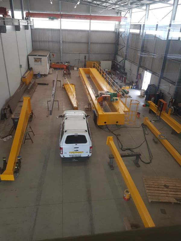 a 5 ton overhead crane for Everflo and a 16-metre-span 20 ton overhead crane for a local power station