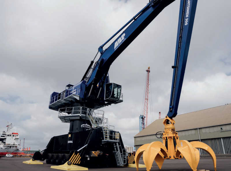 The giant Mantsinen 300 crane newly-delivered to the port of Immingham