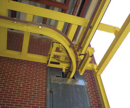 A Cleveland Track monorail system from Gorbel has interchanges at the facility door (2)