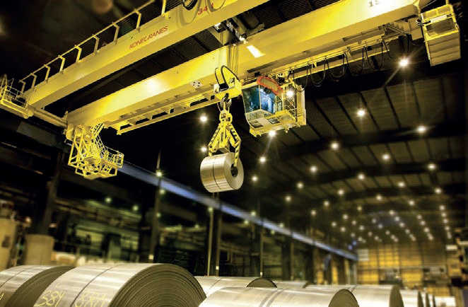 An Electric Overhead Travelling crane (EOT) for use in a heavyweight industry..