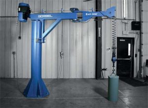 The Easy Arm from Gorbel, which can be combined with the company’s intelligent lifting devices.