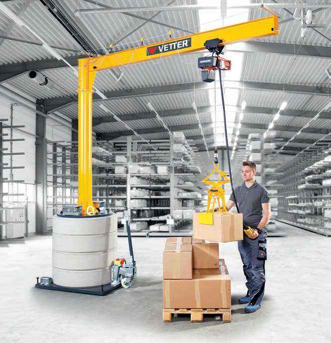 The Mobilus mobile slewing jib crane from Vetter