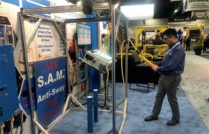 Visitors to the Power Electronics International stand could operate a hoist fitted with the Swing Amplitude Manager (S.A.M.), the company’s anti-s