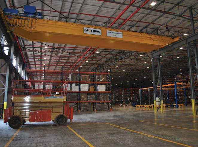 A double-girder crane manufactured by Morris